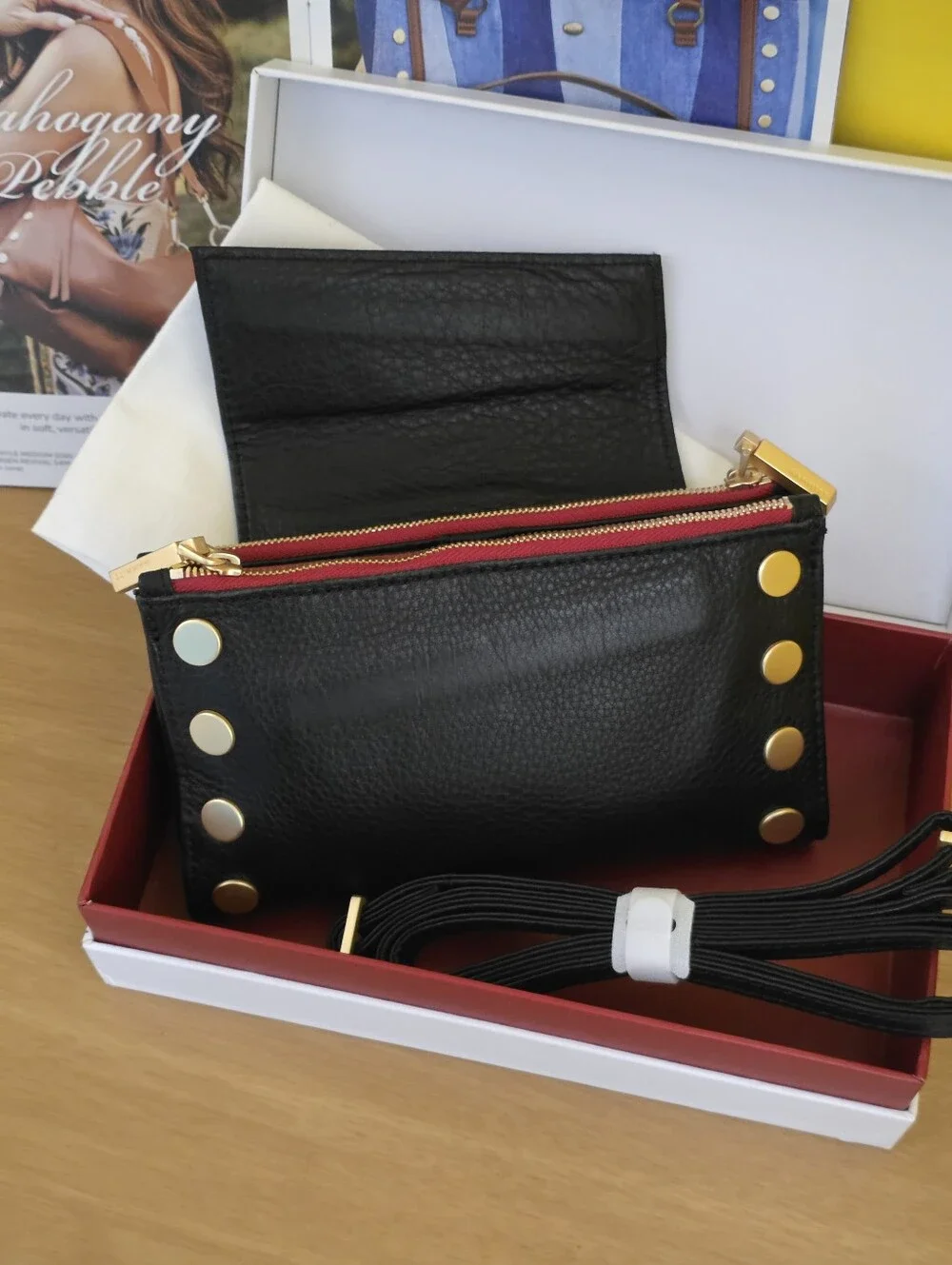 Hammitt Levy Black Leather Crossbody with Gold Hardware - Picture 4 of 5